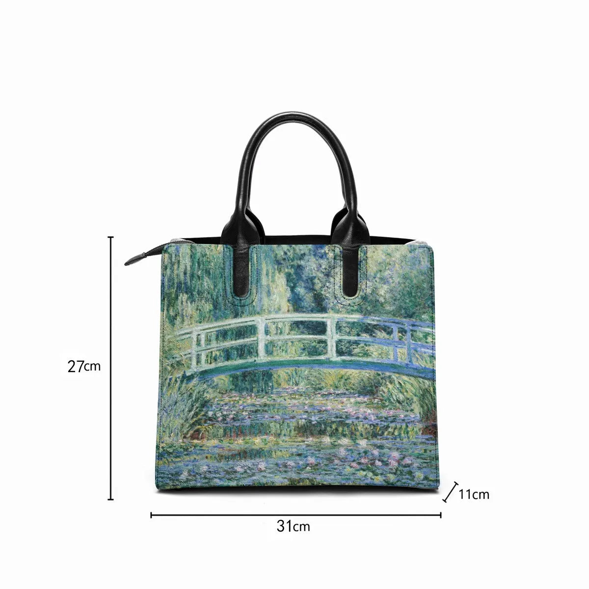 Water Lilies and Japanese Bridge by Claude Monet Handbag