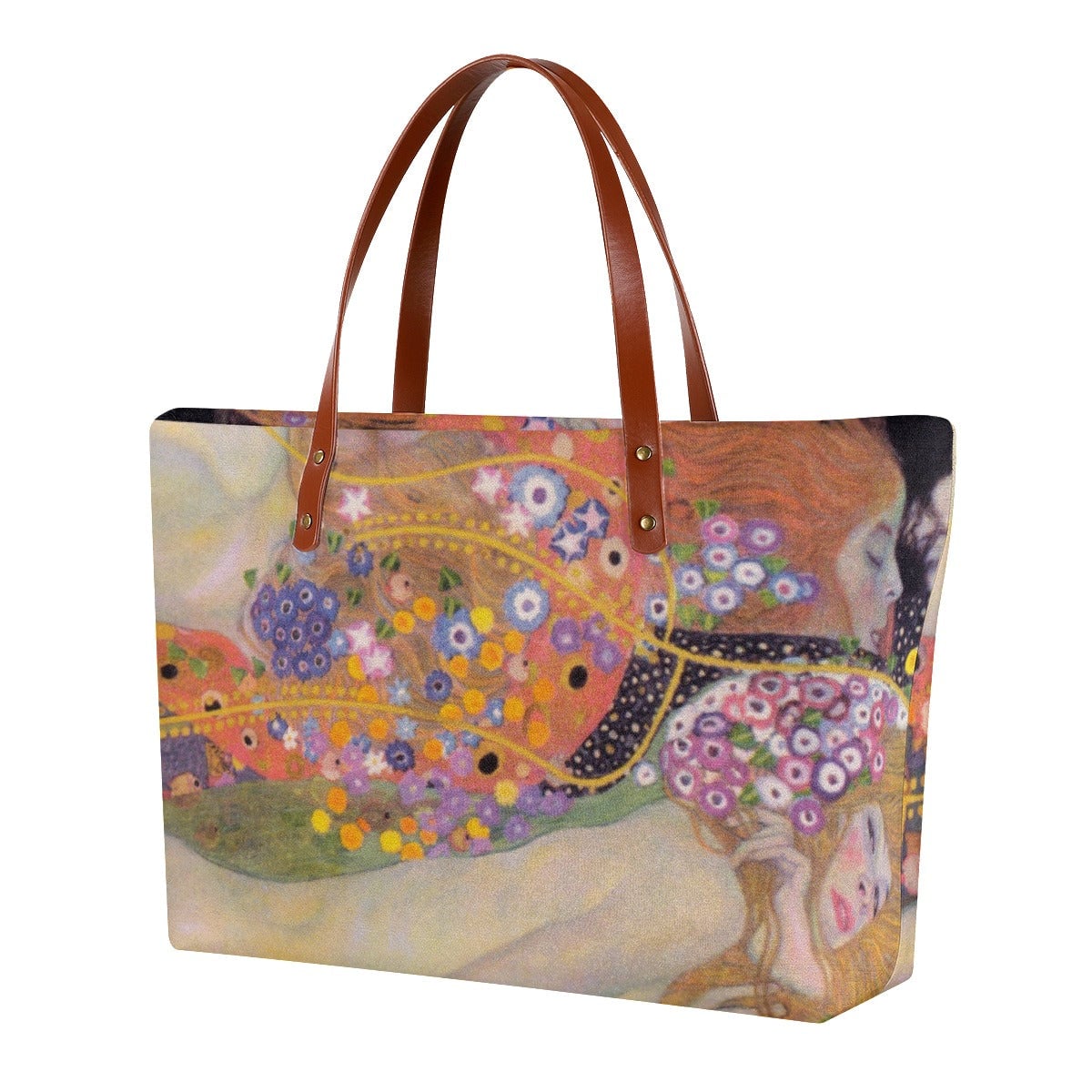 Water Serpents II by Gustav Klimt Painting Waterproof Tote Bag