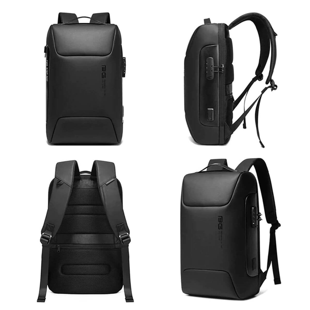 Waterproof business backpack with lock and USB charging