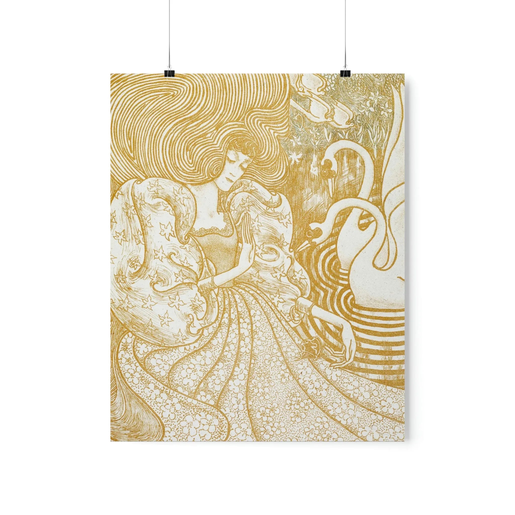 Woman with a Butterfly by Jan Toorop Premium Posters