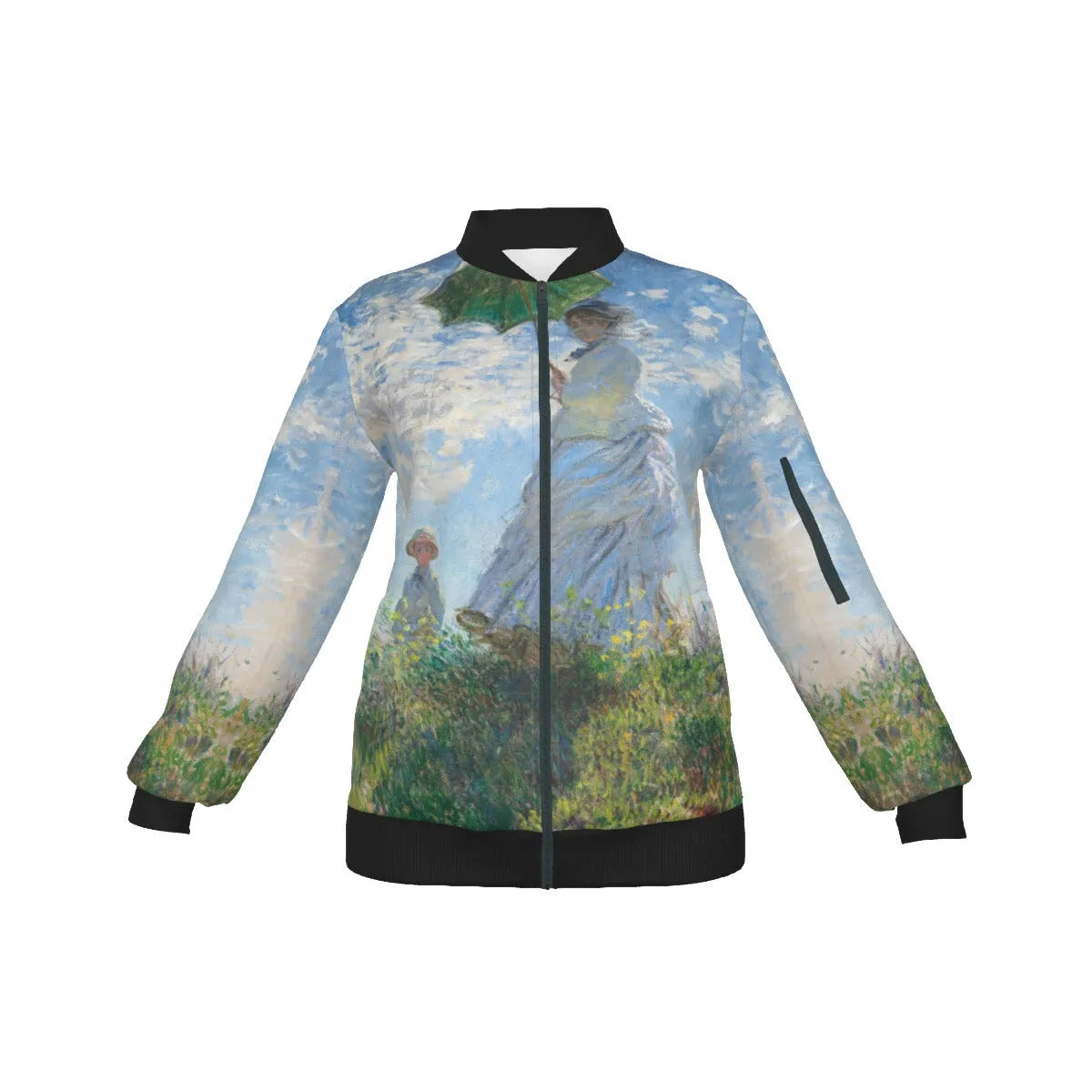 Woman with a Parasol Claude Monet Women’s Bomber Jacket