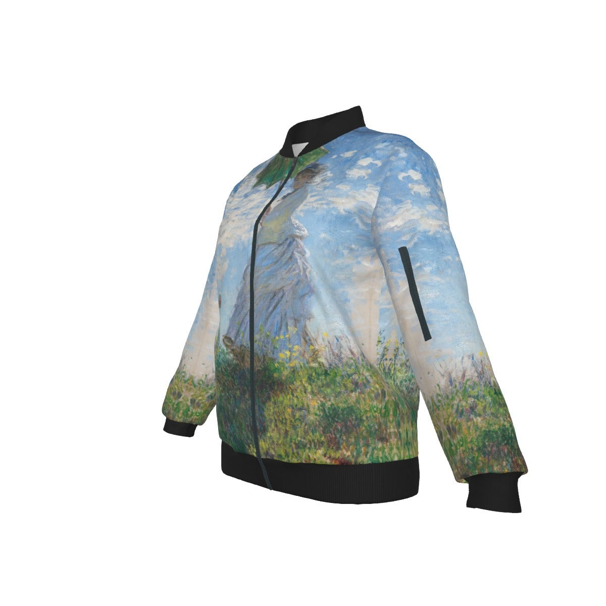 Woman with a Parasol Claude Monet Women’s Bomber Jacket