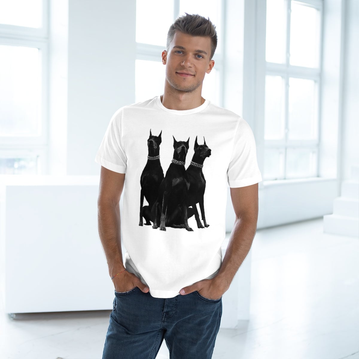 Dobermans Pinscher Gangster Dog Art T-skjorte