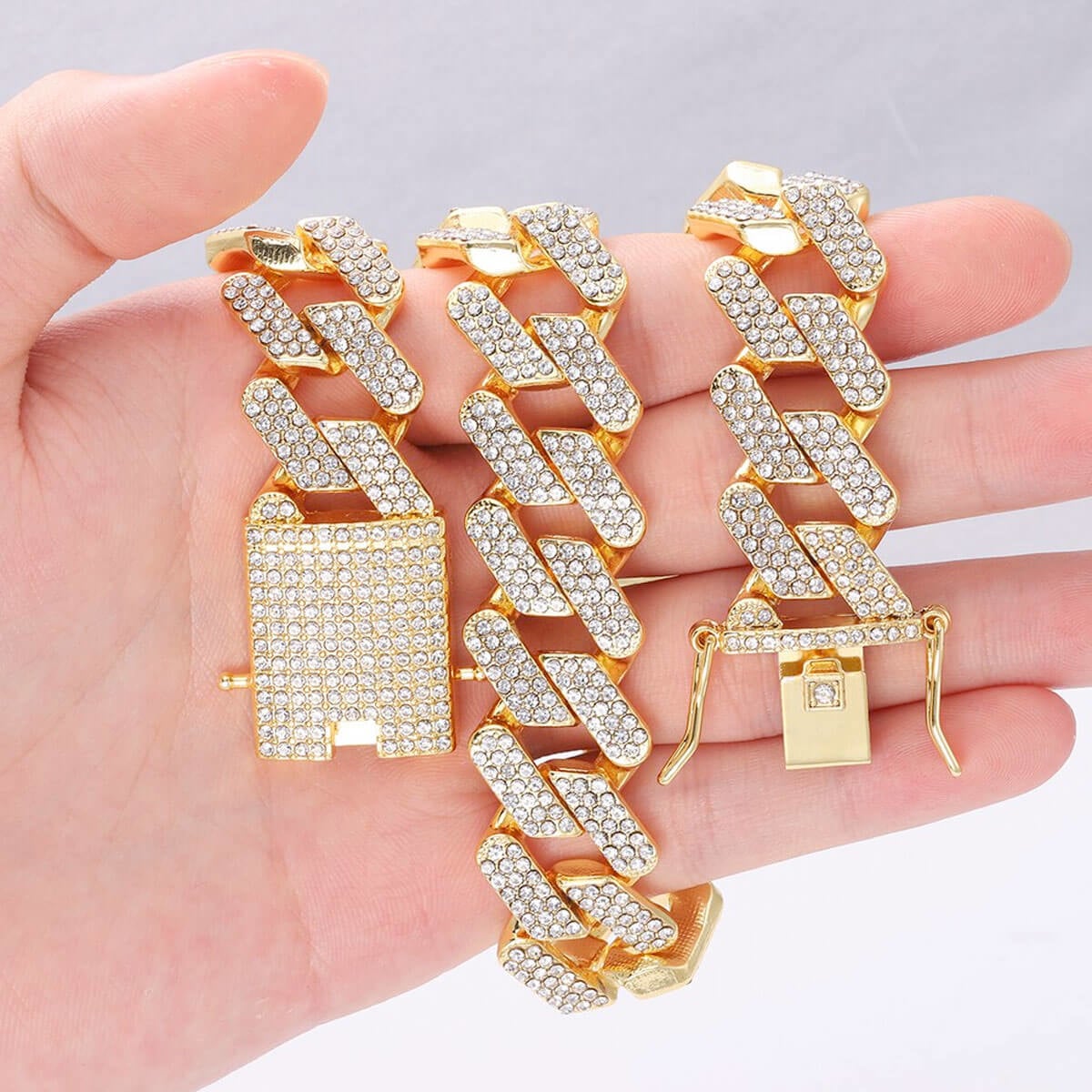 20 mm Iced Out Cuban Chain Big Diamond Necklace