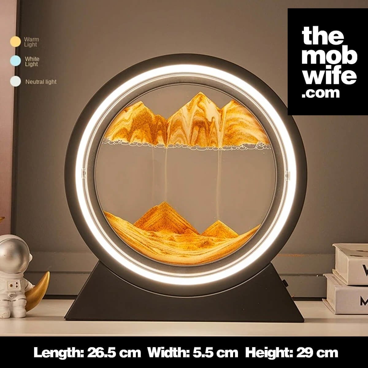 3D Hourglass Lamp - Rotating Sand Sculpture for Home Decor