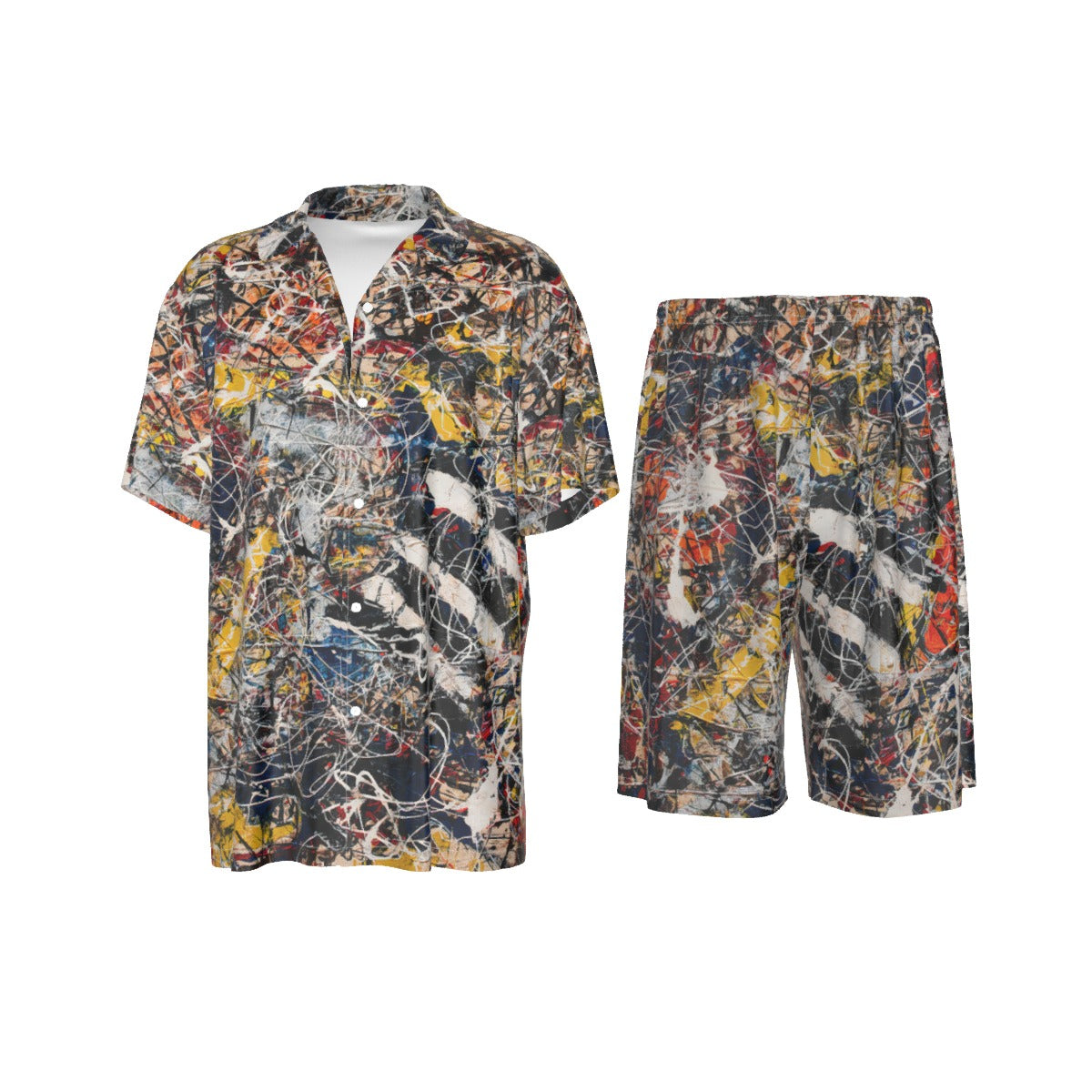 Jackson Pollock Silk Shirt Suit - Abstract Art Fashion