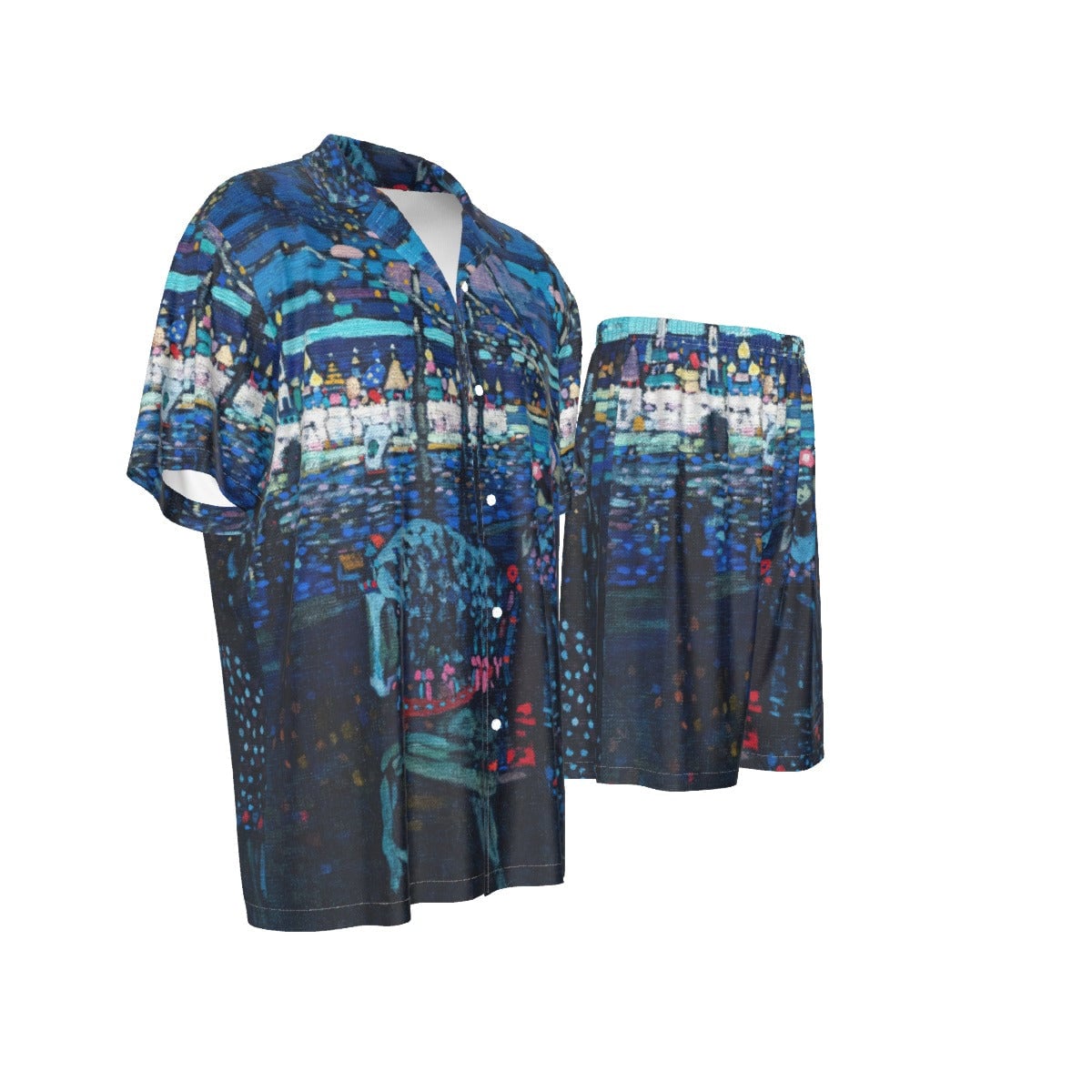 Rijdend stel van Wassily Kandinsky Art Silk Shirt Suit Set