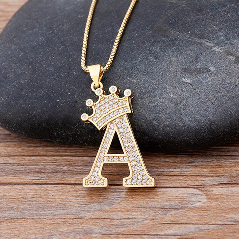 A-Z-Crown-Alphabet-Necklace-A