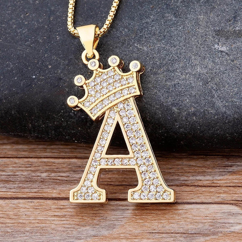 Luxury-Crown-Alphabet-Necklace-Chain