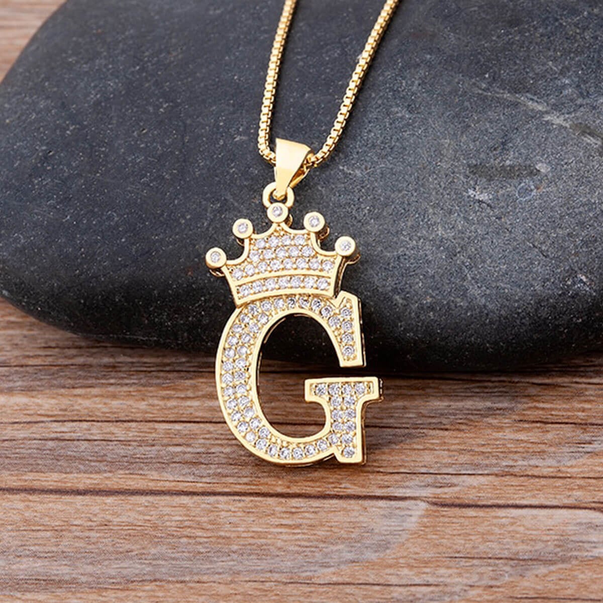 A-Z-Crown-Alphabet-Necklace-G