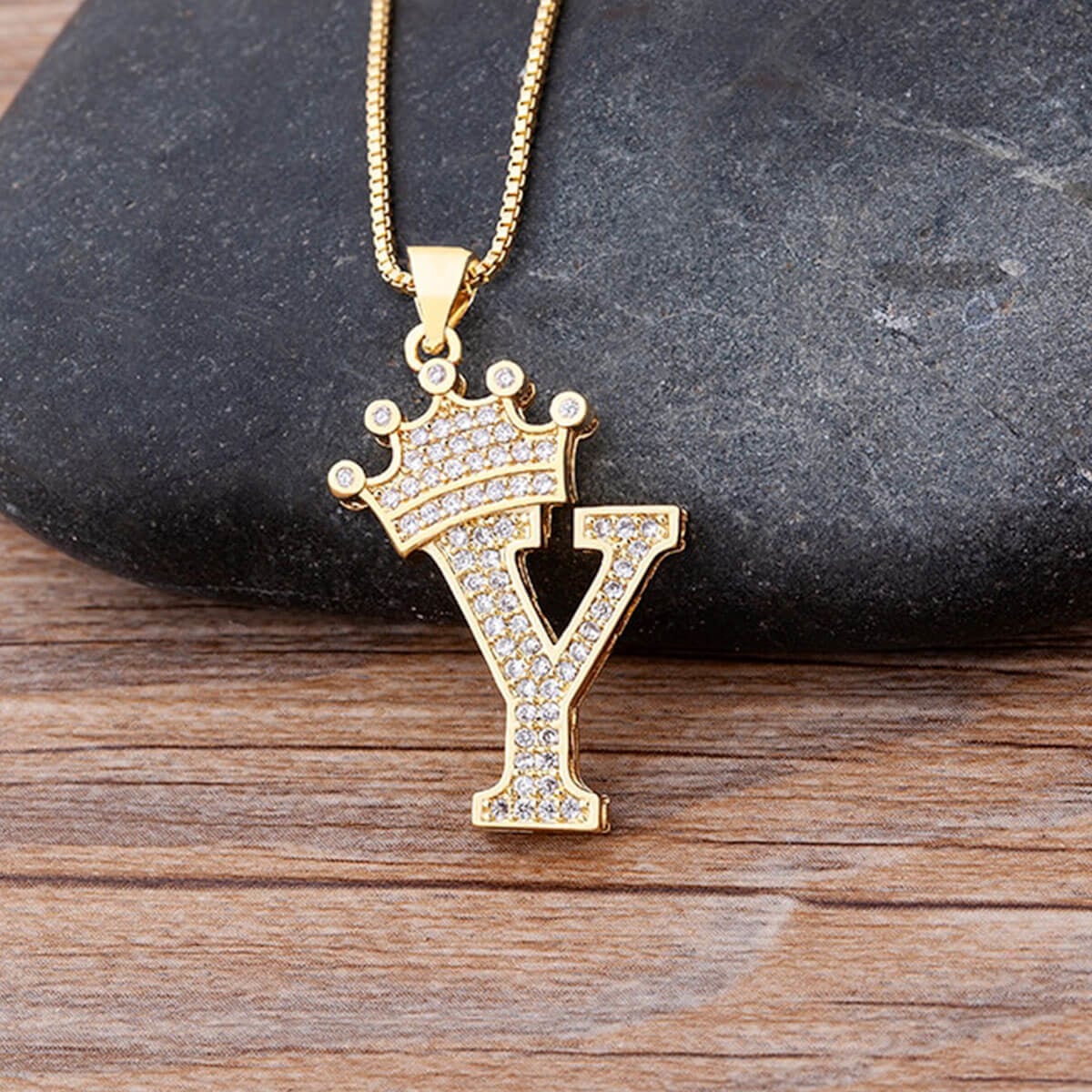 A-Z-Crown-Alphabet-Necklace-Y