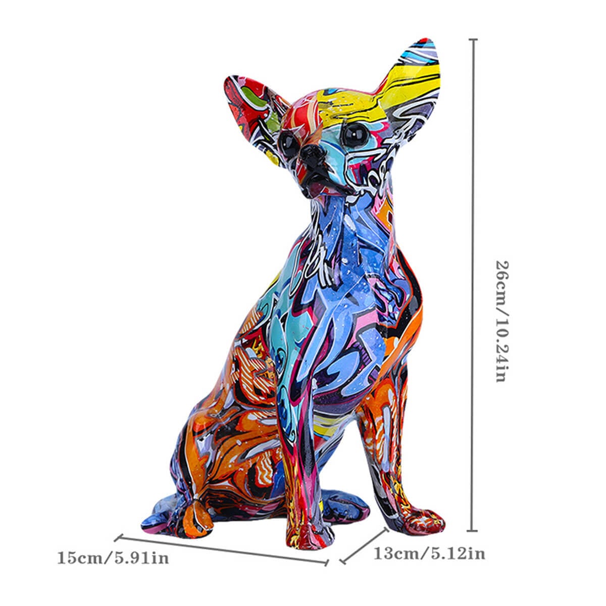 チワワ像クリエイティブ落書き犬の彫刻