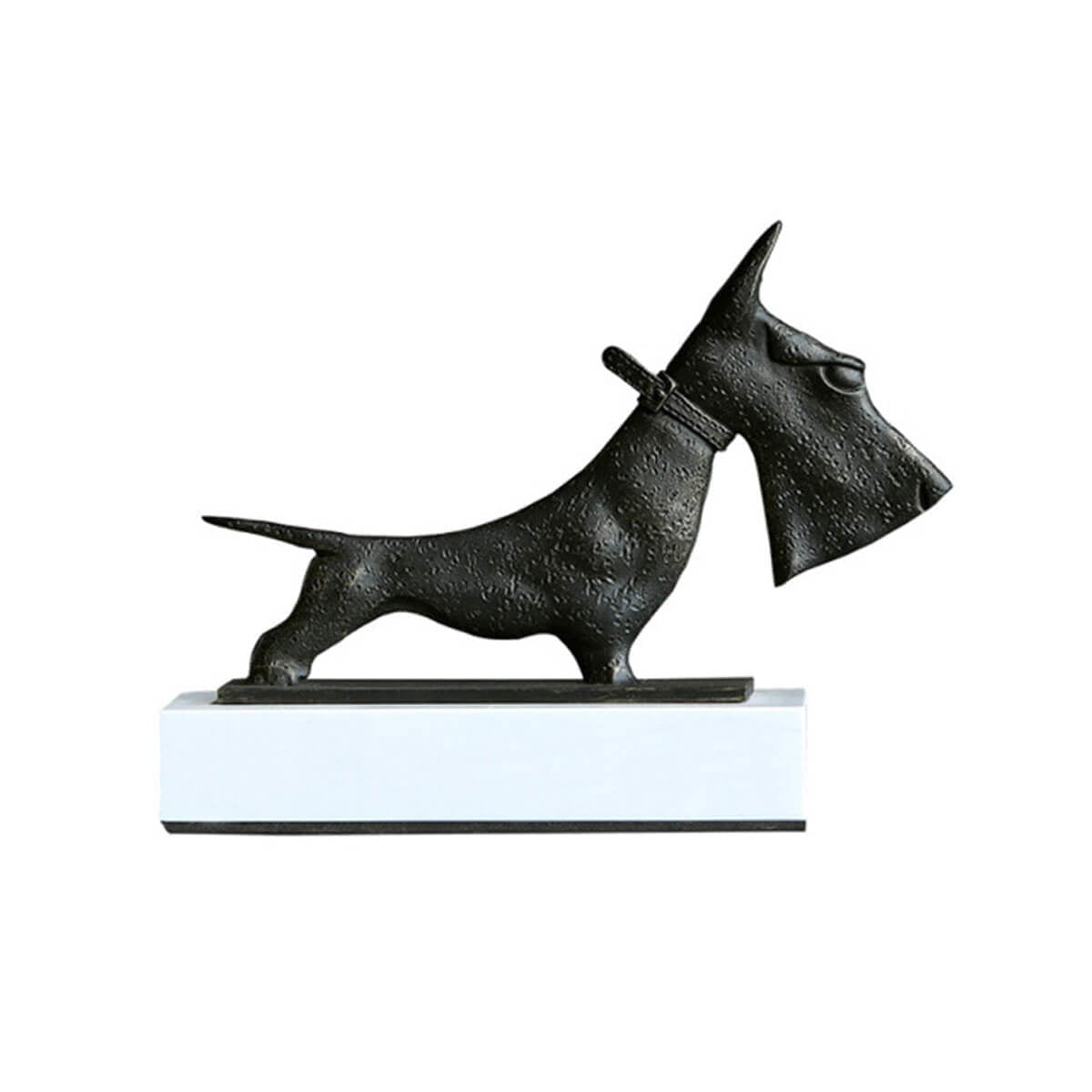 Schnauzer ijzer moderne kunst hond sculptuur