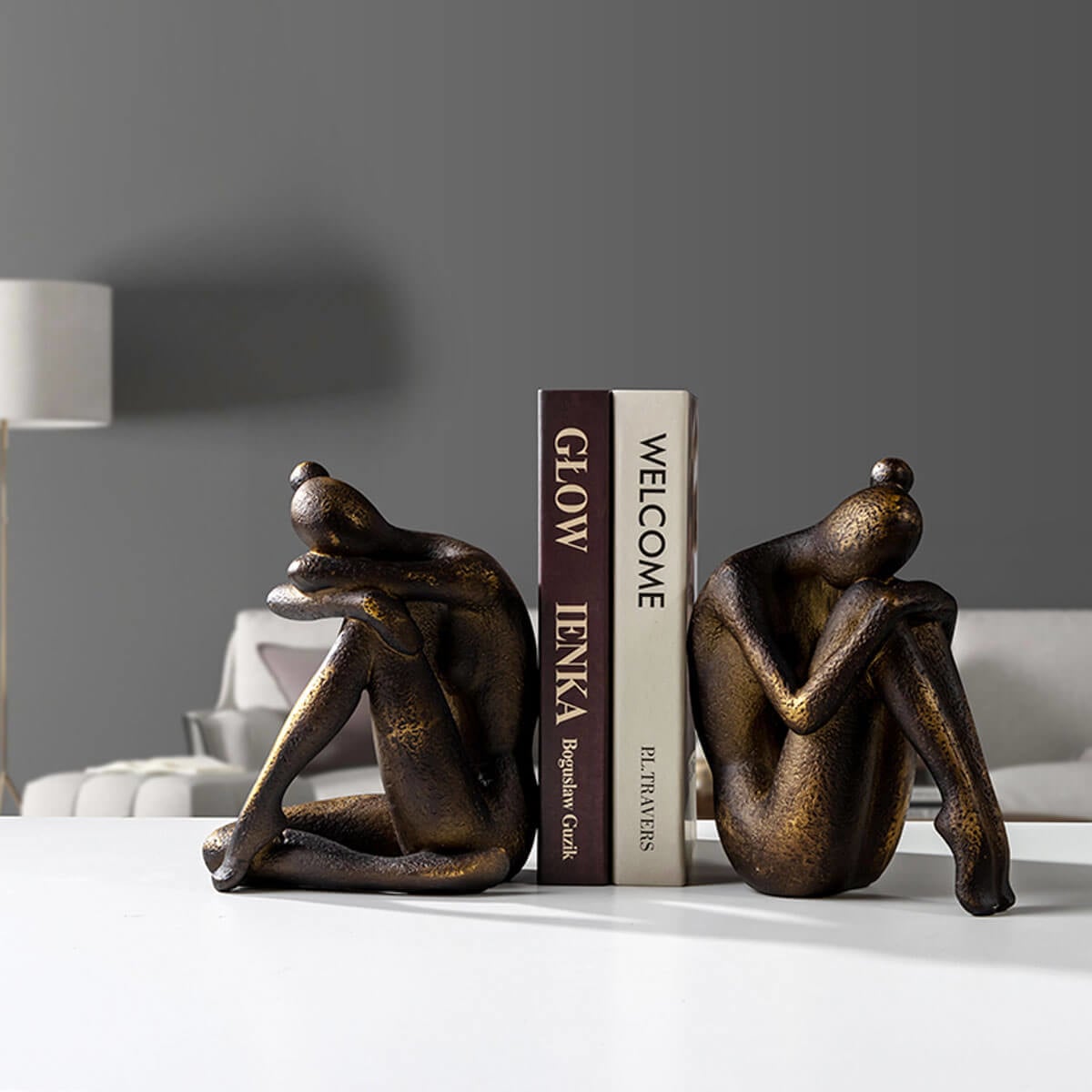 Contemporary Decorative Bookend Sculpture for Modern Bookshelf