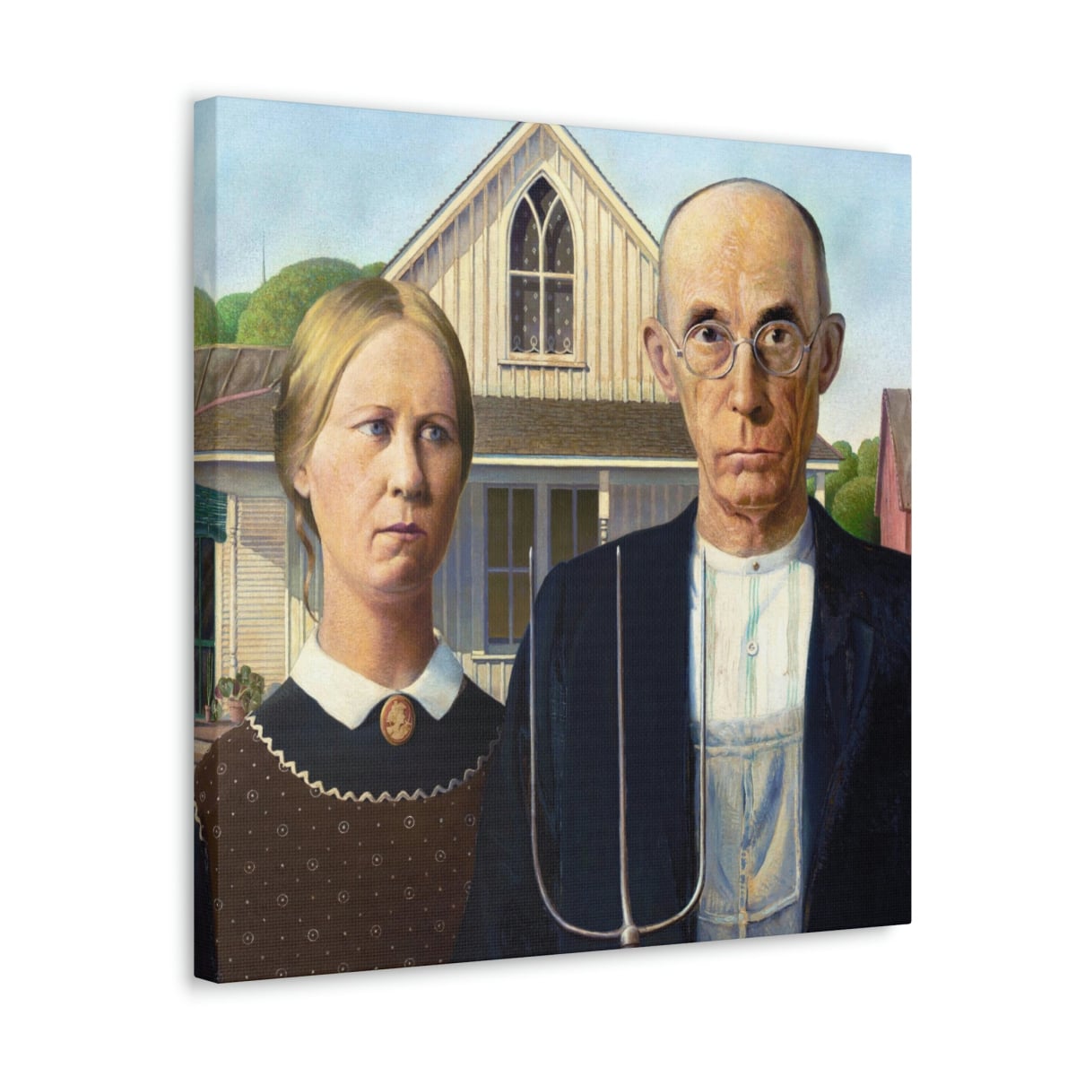 American Gothic by Grant Wood Art Canvas Gallery Wraps