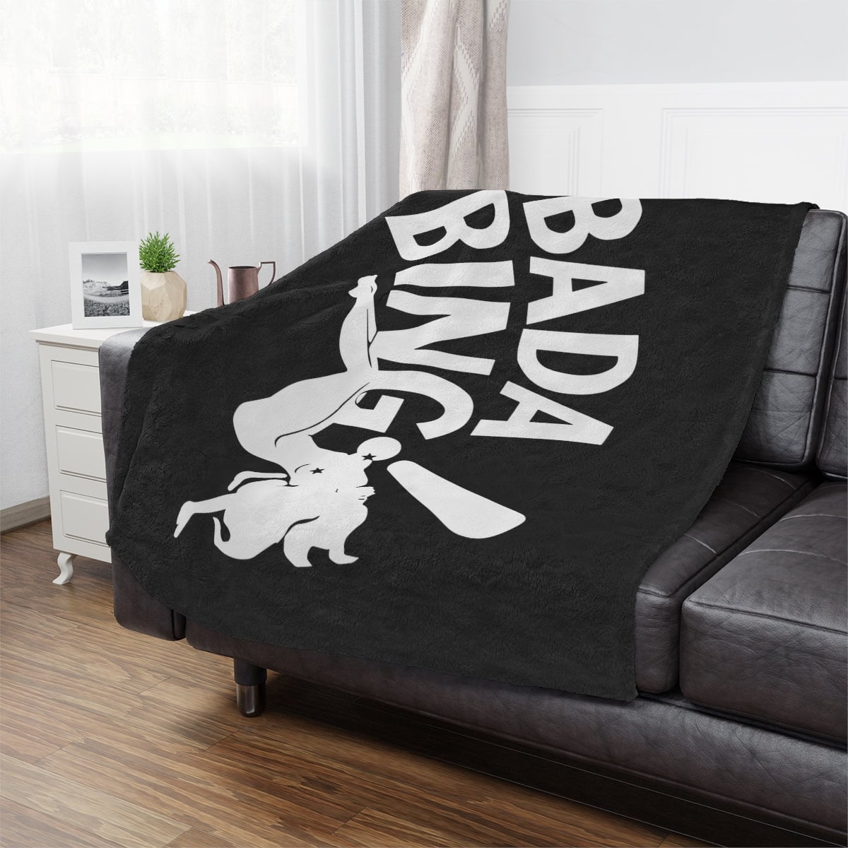 Mafia-Inspired Comfort - Bada Bing Mobsters Club Minky Blanket for Stylish Living