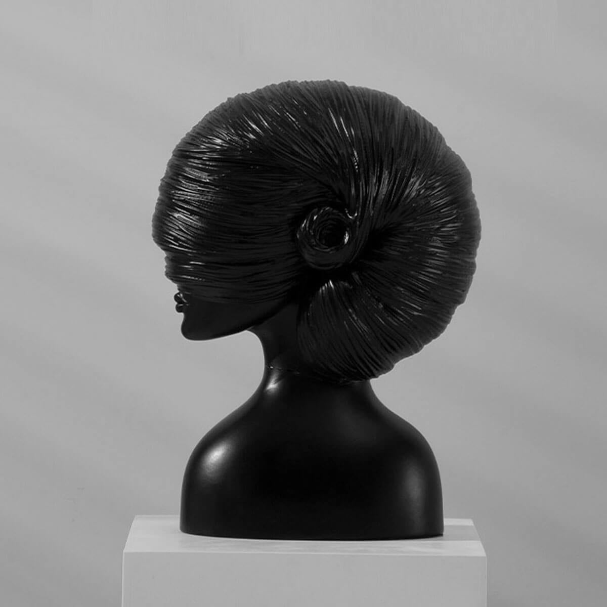 Black and White Figure Statue Woman Portrait Sculpture