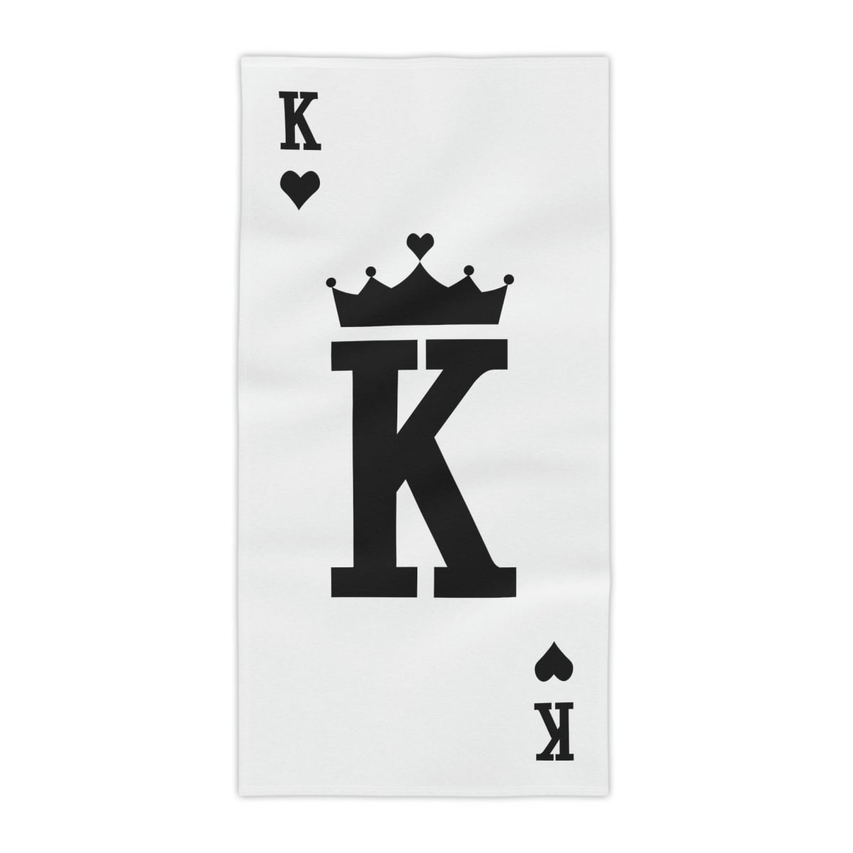 Black and White Poker Card King Beach Towels