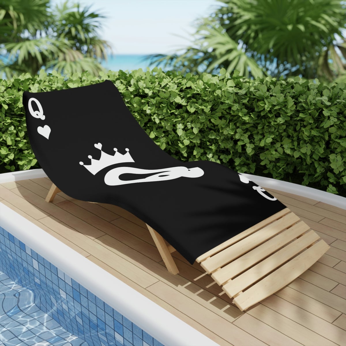 Black Poker Card Queen Beach Towels