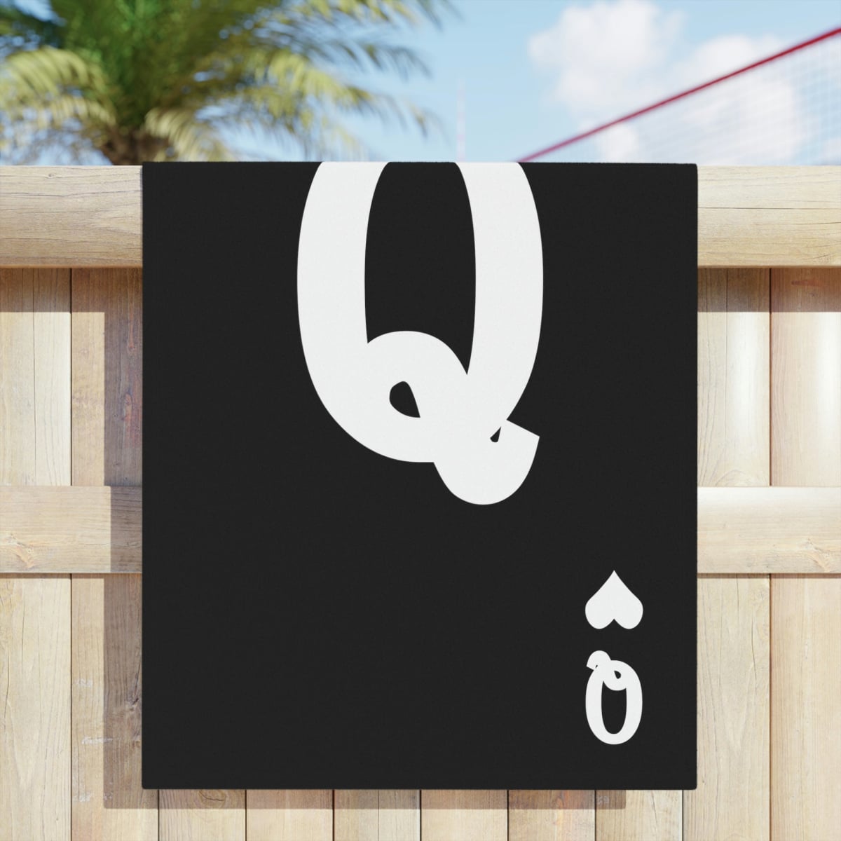 Black Poker Card Queen Beach Towels