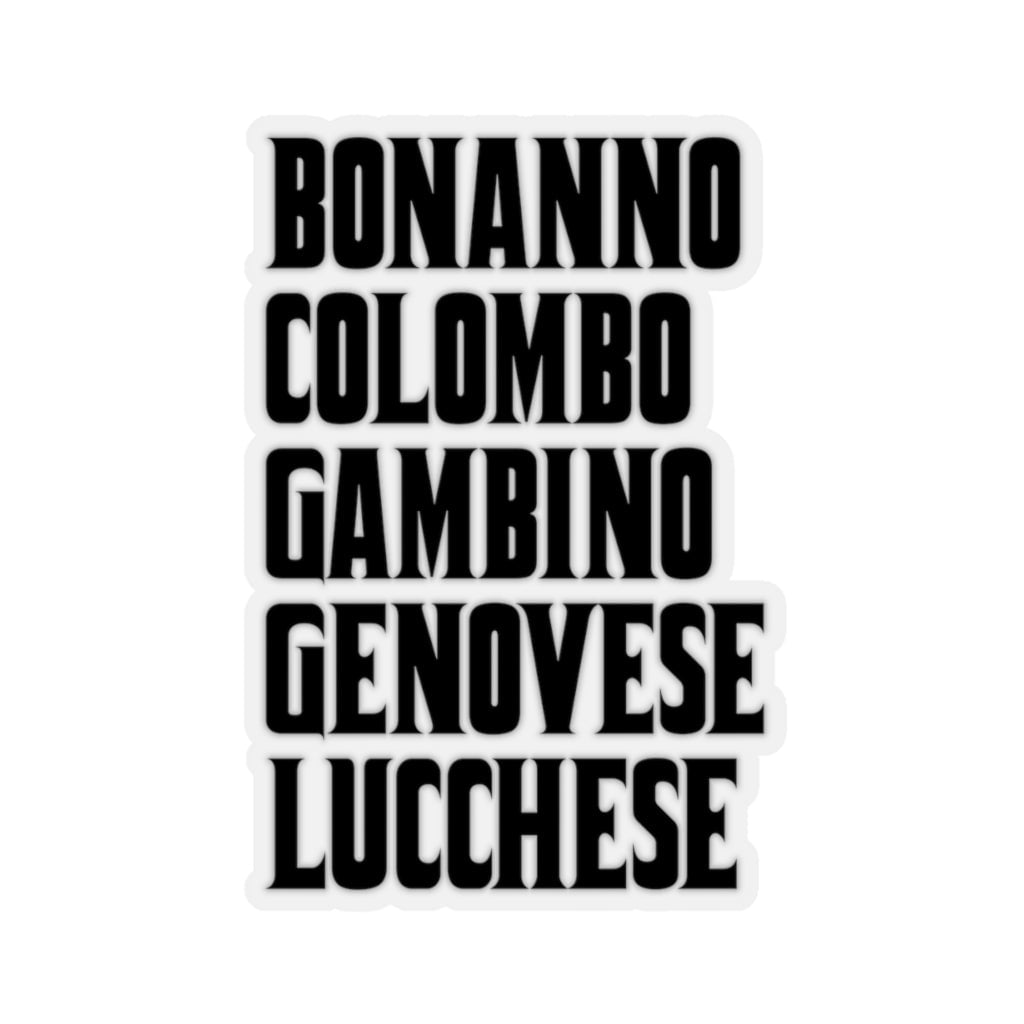 Bonanno Colombo Gambino Genovese Lucchese Five Families Stickers