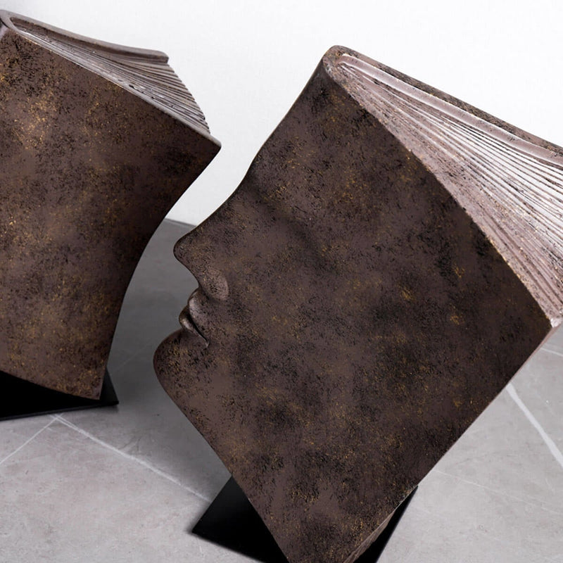 Book Face Figures Resin Abstract Art Sculpture