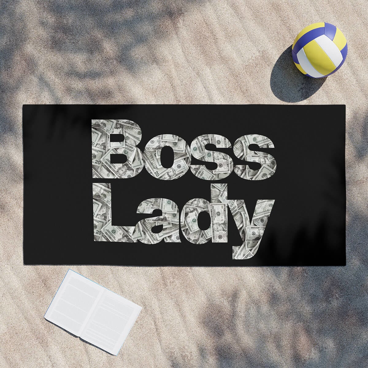 Boss Lady Self made Millionaire Full Cash Money Beach Towel