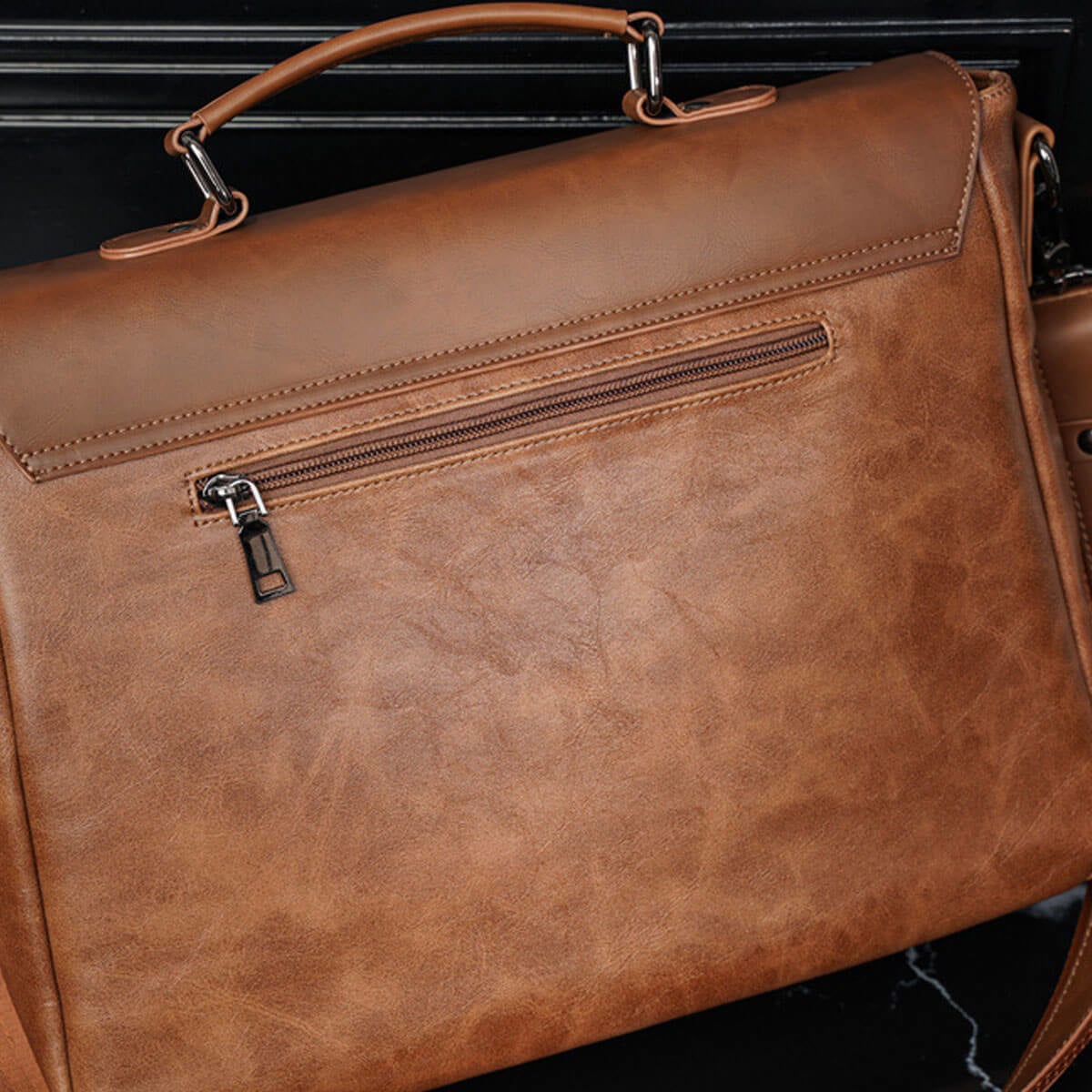 Brown Vintage Leather Business Laptop Messenger Bag