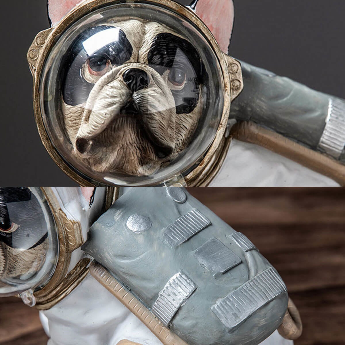 Bulldog Astronaut Dog Statue Cute Aesthetics Sculpture