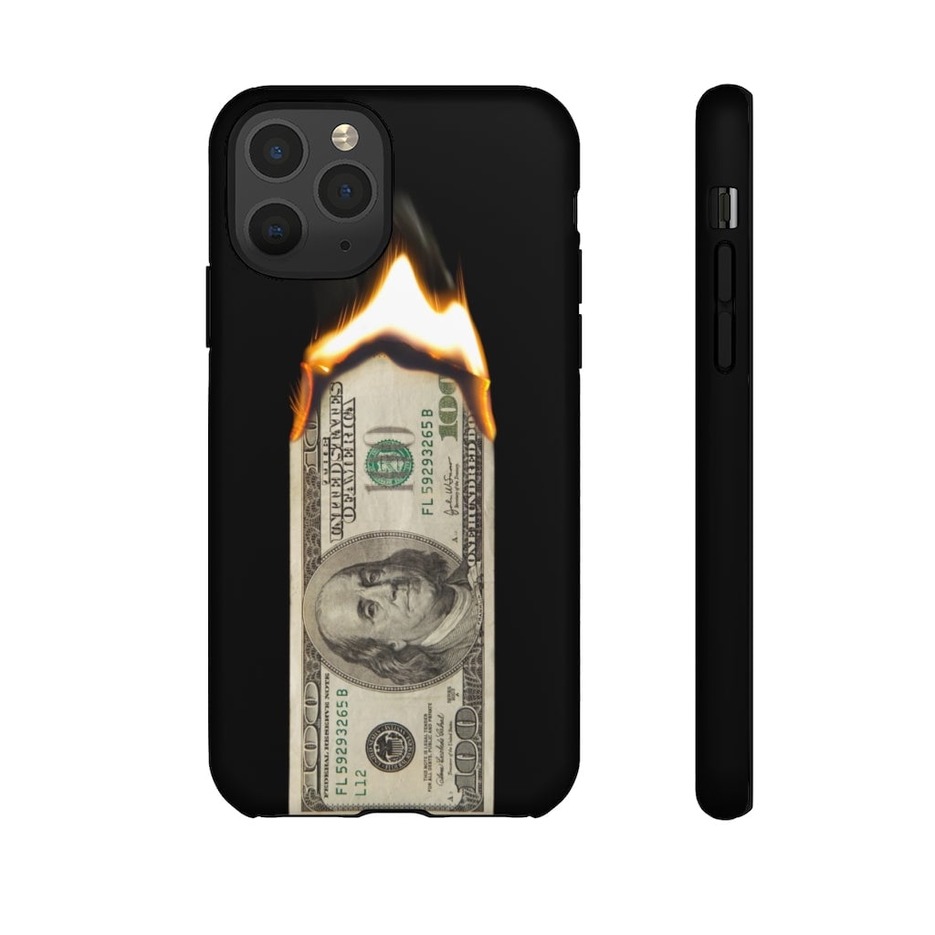 Burn Hundred Dollar Bill Fire Mo Money Gangster Phone Cases