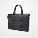 Business Messenger Bag Black Soft Leather Briefcase