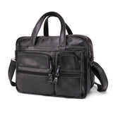 Business Messenger Bag Genuine Leather Large Capacity Briefcase