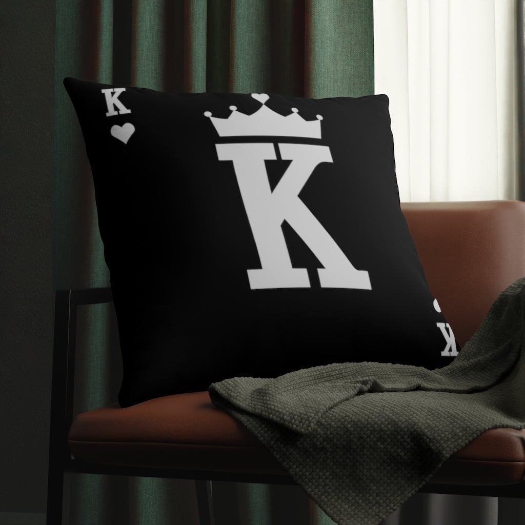 Card King’s hearts for Real Boss Black Waterproof Pillows