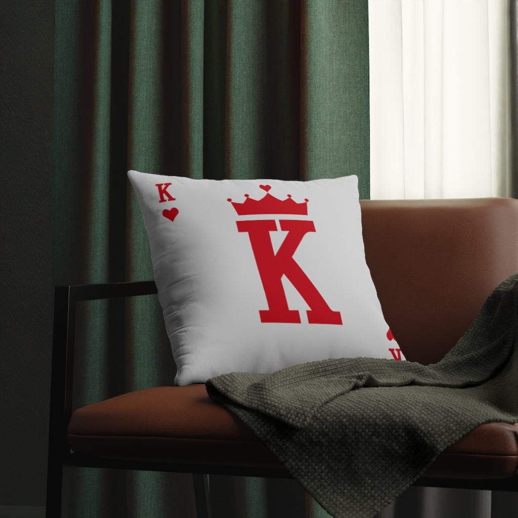 Card King’s hearts for Real Boss Red Waterproof Pillows