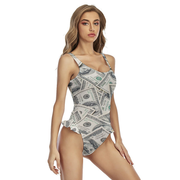 Cash Money Dollar Bill Gangster One-piece Swimsuit