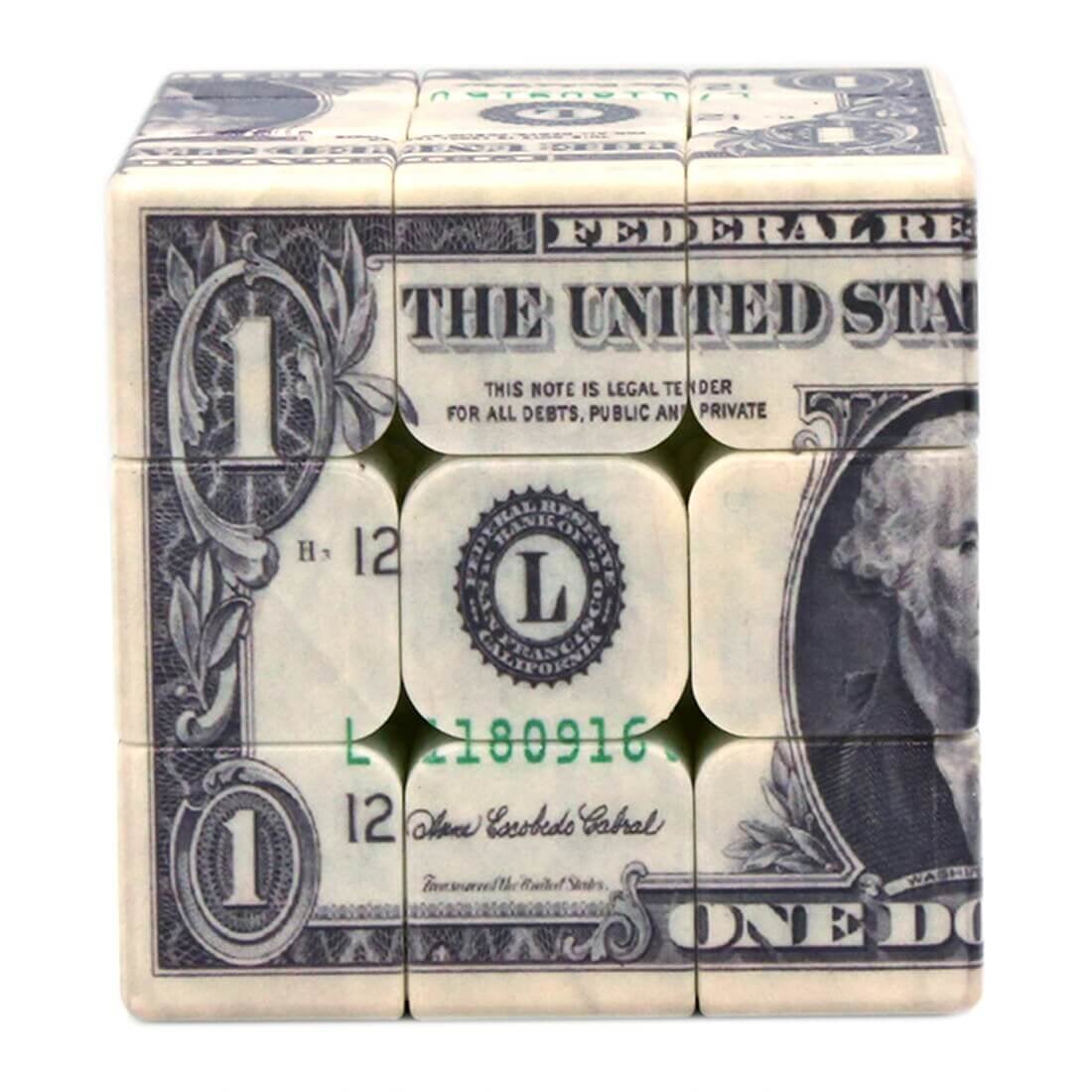 Cash Money Dollar Pattern Magic Cube Puzzle for Brain Training