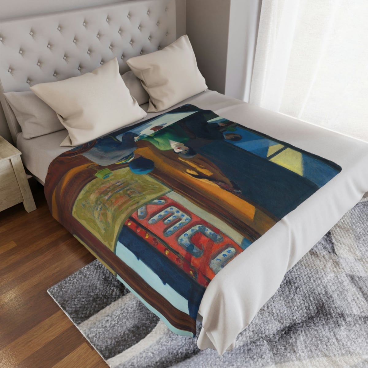 Experience the ultimate in luxury with the 'Chop Suey by Edward Hopper Art Blanket