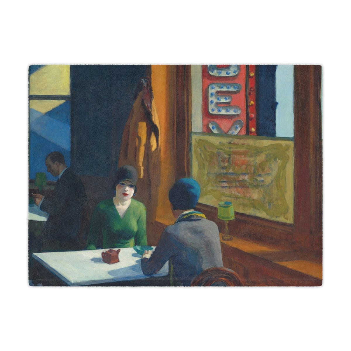 Wrap up in artistry with Edward Hopper's iconic 'Chop Suey' on this blanket
