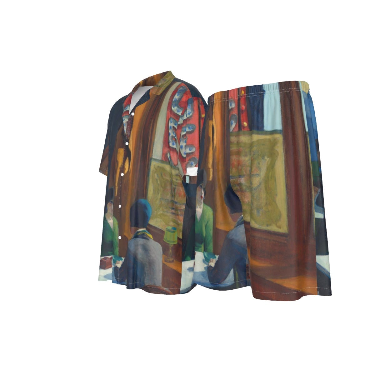 Chop Suey by Edward Hopper Art Silk Shirt Suit Set