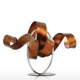 Circle and Ribbon Statue Abstract Sculpture Metal Sculpture Iron