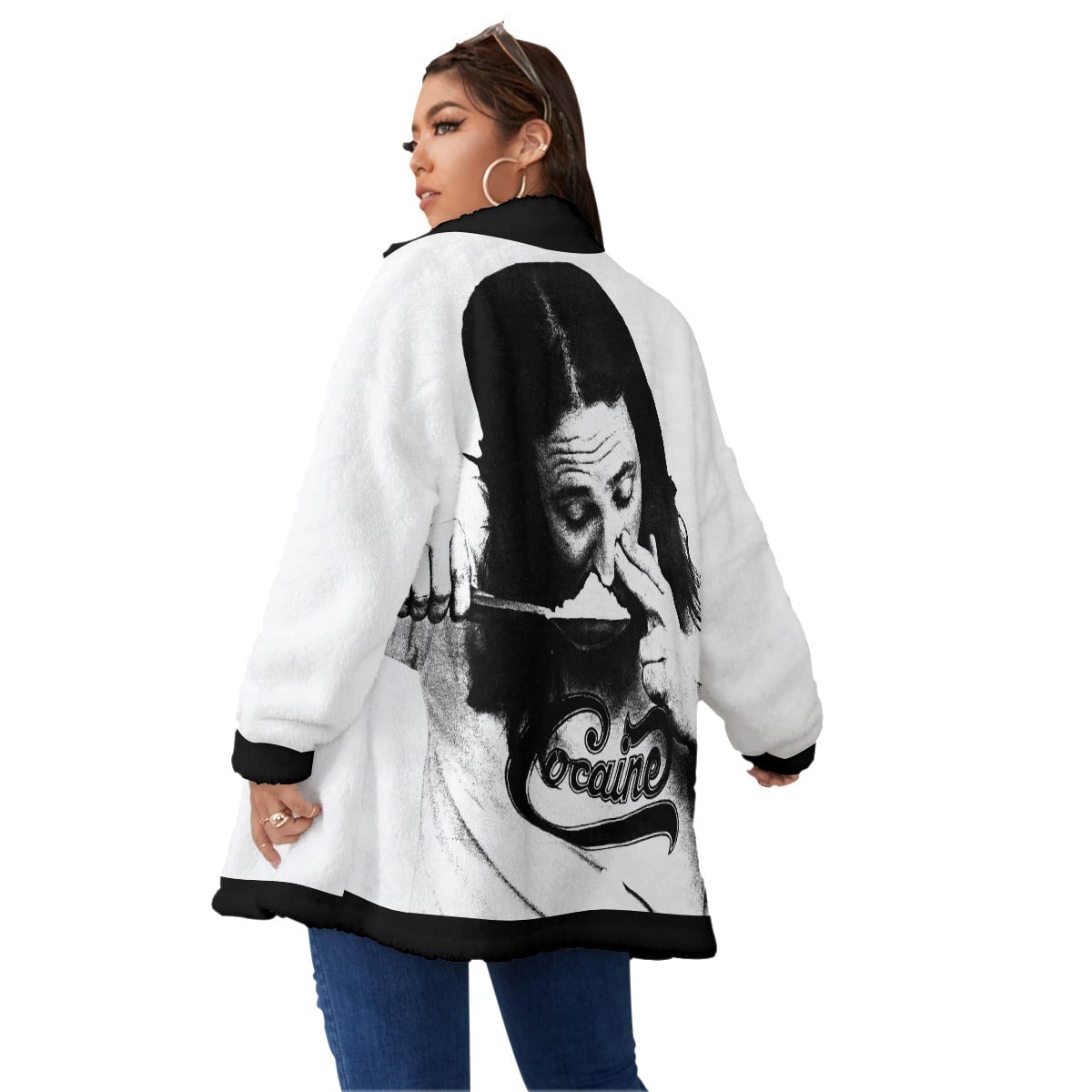 Cocaine is everywhere Women’s Borg Fleece Oversize Jacket