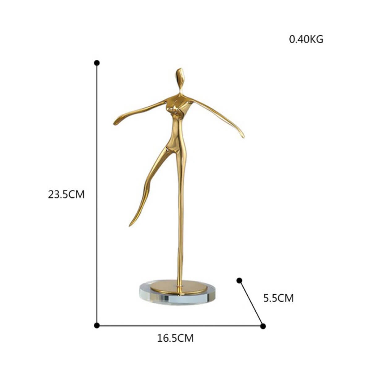 Creative Ballet Dancer Gold Statue Sculpture Golden Art