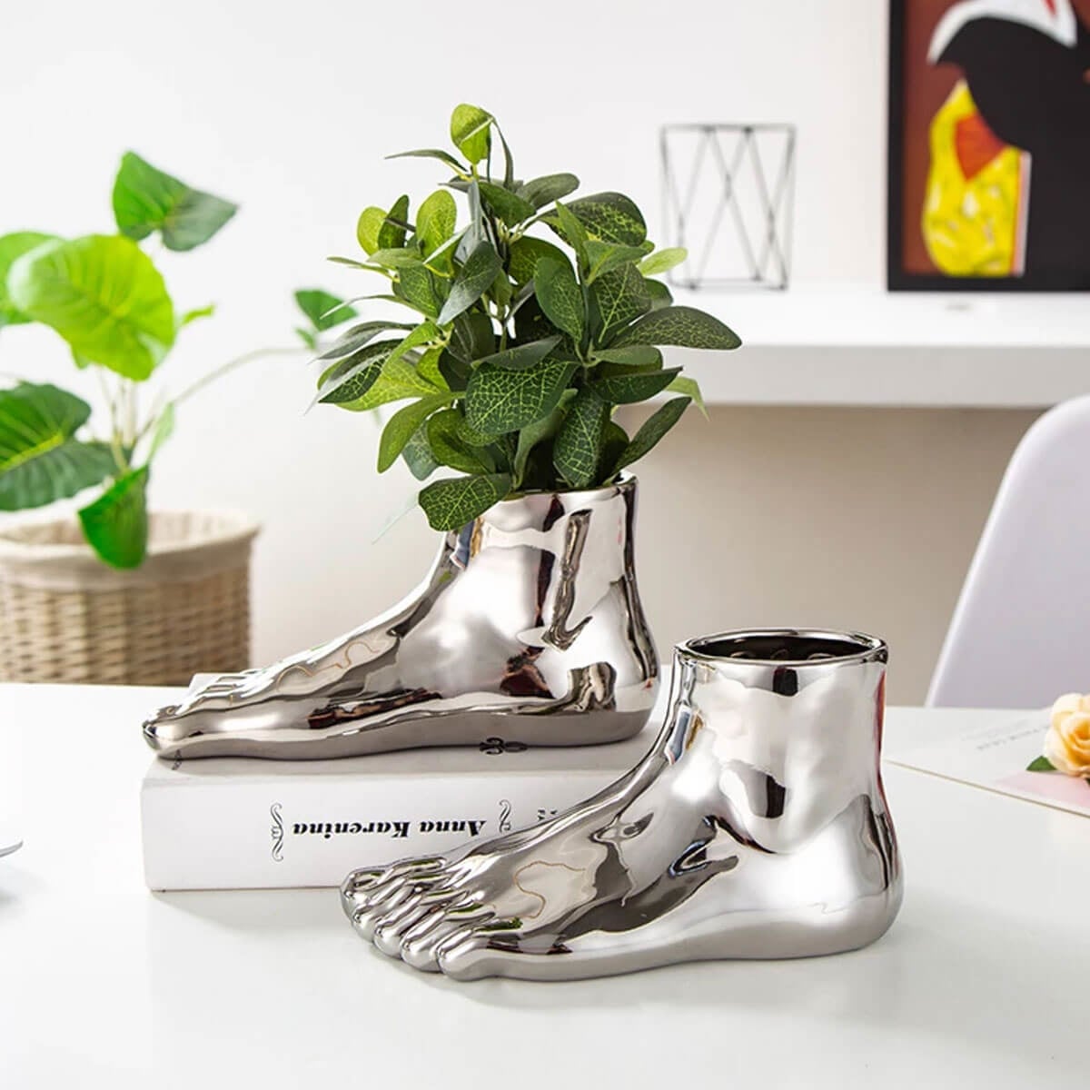 Creative Foot Vase Decorative Modern Sculpture