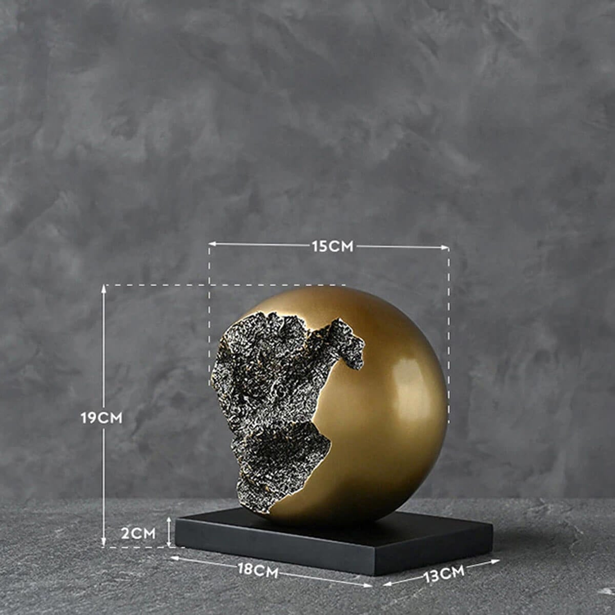 Creative Imitation Copper Round Spherical Sculpture Abstract Resin Art