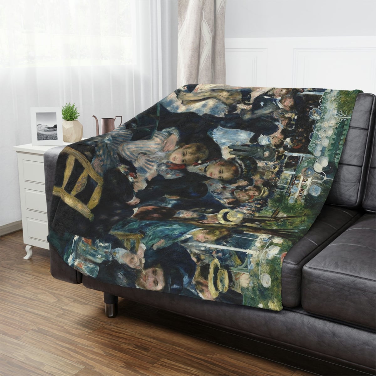 Soft and elegant Auguste Renoir painting reproduction on a cozy blanket