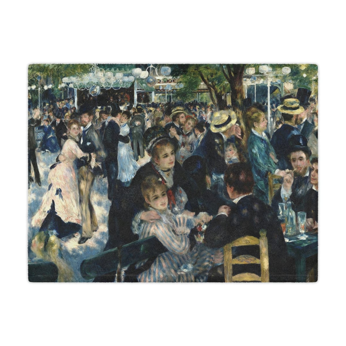 Dance at Le Moulin de la Galette Art Blanket with Auguste Renoir's iconic 1876 painting