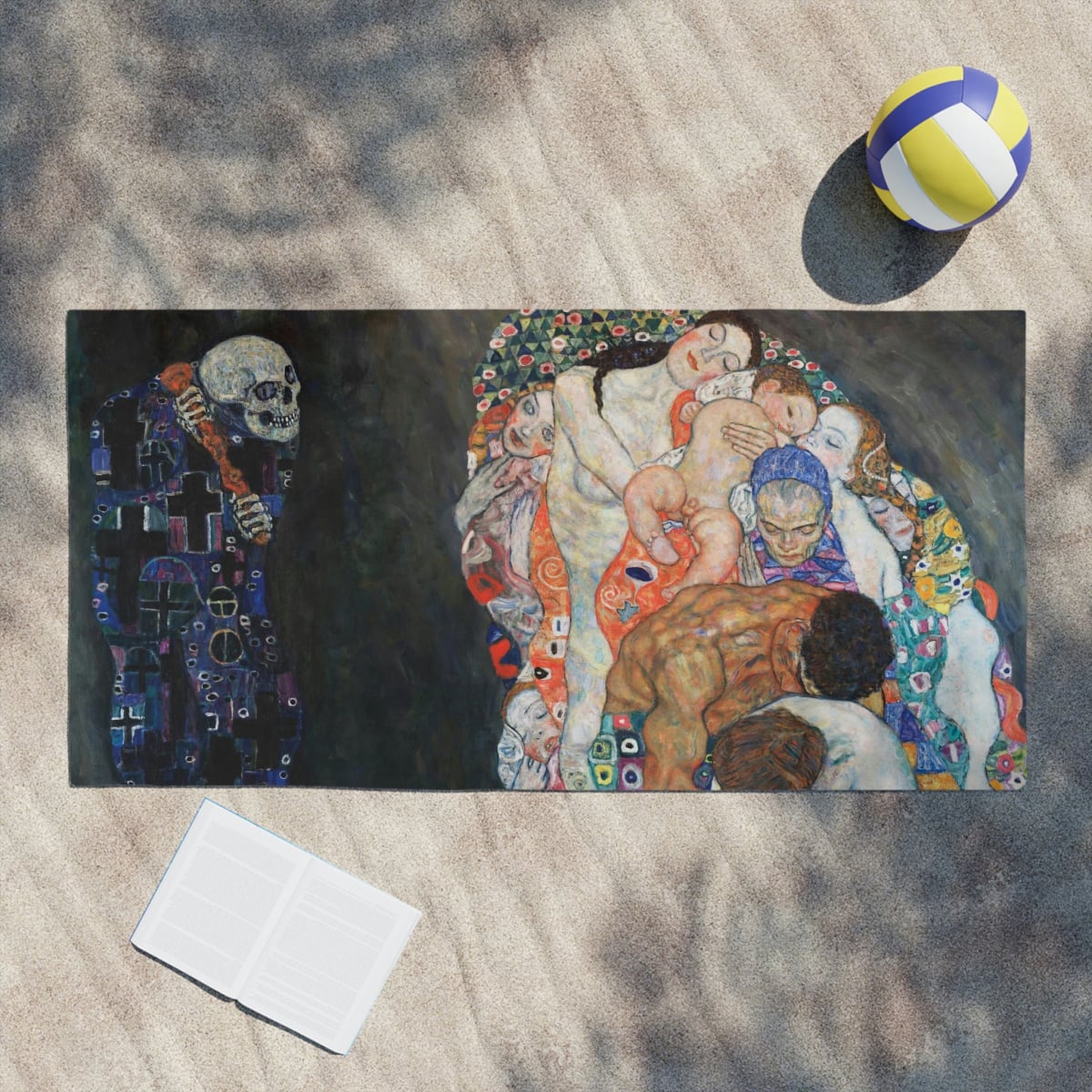 Death and Life by Gustav Klimt Art Beach Towels