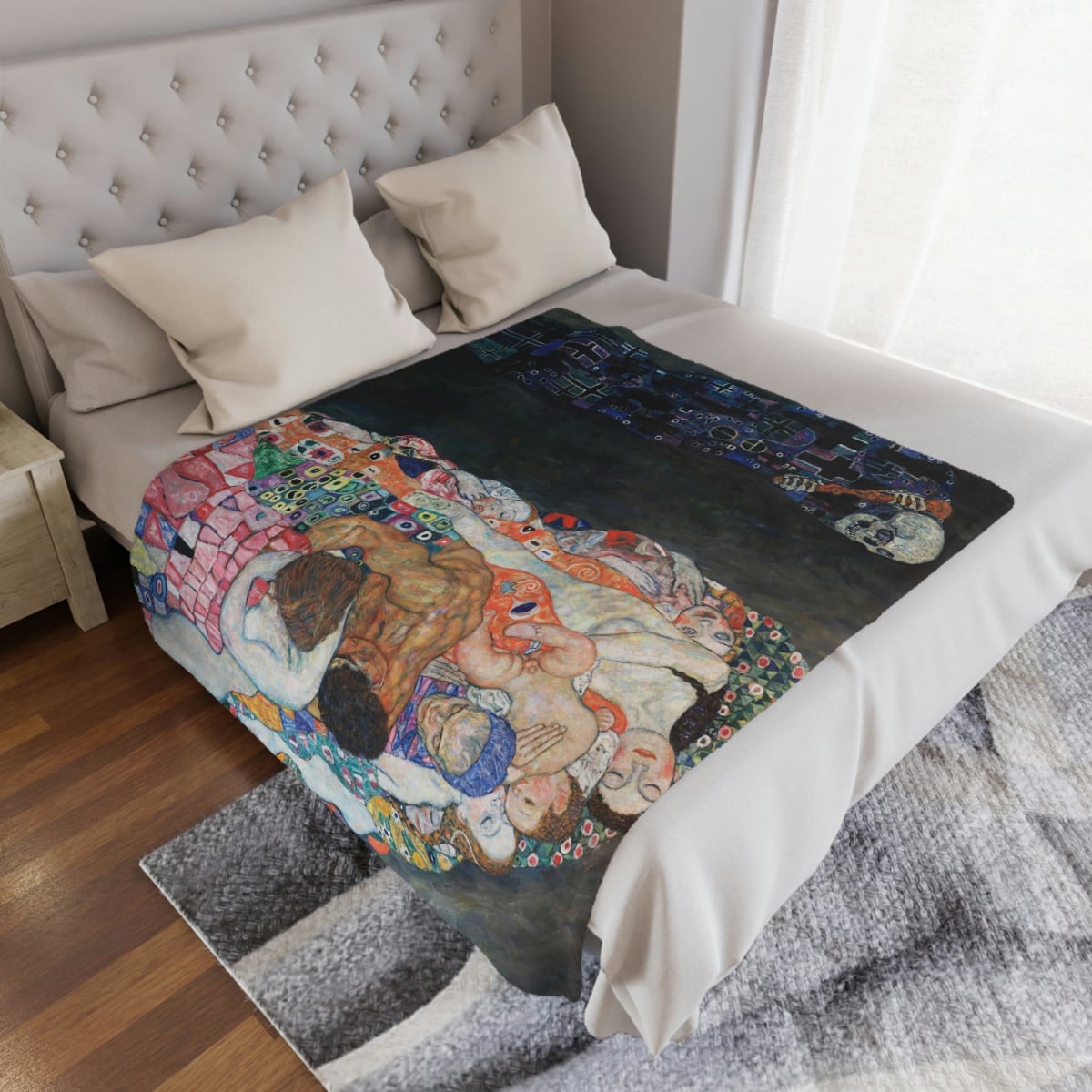 Artistic warmth and comfort in Klimt's 'Death and Life' blanket