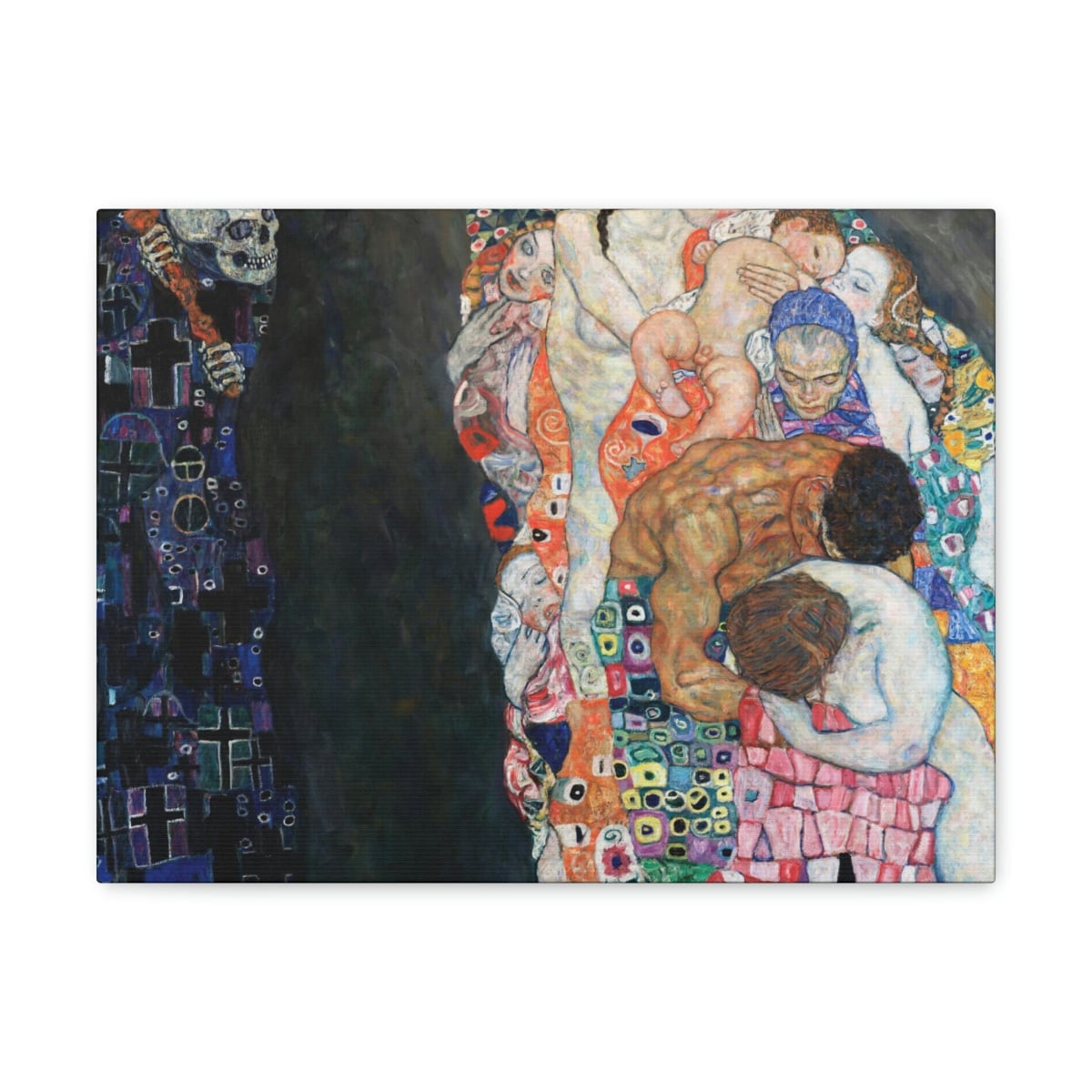 Death and Life by Gustav Klimt Art Canvas Gallery Wraps