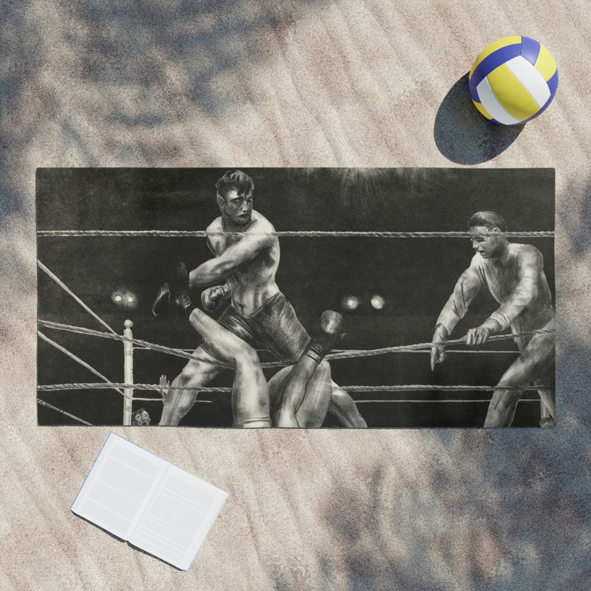 Dempsey and Firpo George Bellows Art Beach Towels